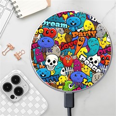 Graffiti Characters Seamless Pattern Wireless Fast Charger(white)