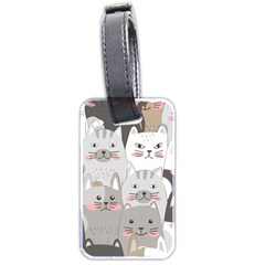 Cute Cats Seamless Pattern Luggage Tag (two Sides)