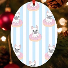 French Bulldog Dog Seamless Pattern Uv Print Acrylic Ornament Oval