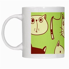 Cute Hand Drawn Cat Seamless Pattern White Mug