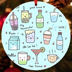 Drinks Cocktails Doodle Coffee Uv Print Acrylic Ornament Round