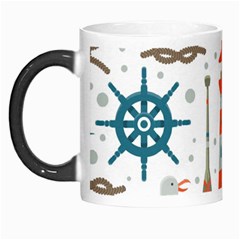 Nautical Elements Pattern Background Morph Mug