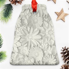 Damask, Desenho, Flowers, Gris Ornament (bell)