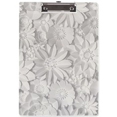 Damask, Desenho, Flowers, Gris A4 Acrylic Clipboard