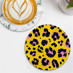 Leopard Print Seamless Pattern Uv Print Round Tile Coaster