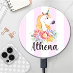 Personalized Unicorn Name Wireless Fast Charger Wireless Fast Charger(White) Front
