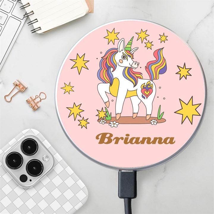 Personalized Unicorn Name Wireless Fast Charger Wireless Fast Charger(White)
