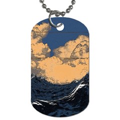 Wave Aesthetic Ocean Retro Sea Vintage Dog Tag (one Side)