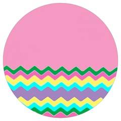 Easter Chevron Pattern Stripes Round Trivet