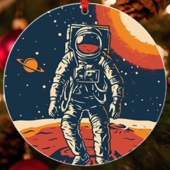 Vintage Retro Space Posters Astronaut Uv Print Acrylic Ornament Round