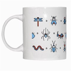Insects Icons Square Seamless Pattern White Mug