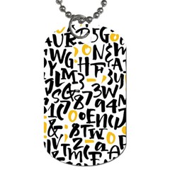 Letters Pattern Dog Tag (one Side)