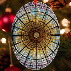 Barcelona Glass Window Stained Glass Uv Print Acrylic Ornament Oval