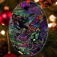Psychodelic Absract Uv Print Acrylic Ornament Oval
