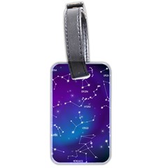 Realistic Night Sky Poster With Constellations Luggage Tag (two Sides)