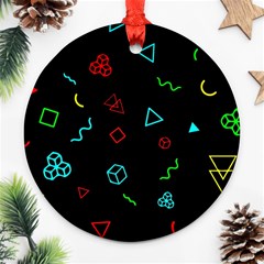 Black, Dark, Galaxy Round Ornament (two Sides)