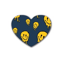 Aesthetic, Blue, Mr, Patterns, Yellow, Tumblr, Hello, Dark Rubber Coaster (heart)