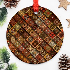 Pattern, Abstract, Texture, Mandala Round Ornament (two Sides)