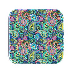 Patterns, Green Background, Texture, Hd Wallpaper Square Metal Box (black)