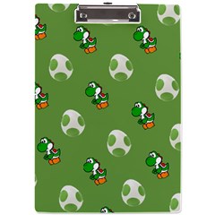 Yoshi Print, Super, Huevo, Game, Green, Egg, Mario A4 Acrylic Clipboard