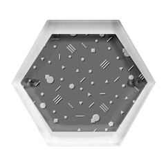 Abstract Minimalism Digital Art, Hexagon Wood Jewelry Box