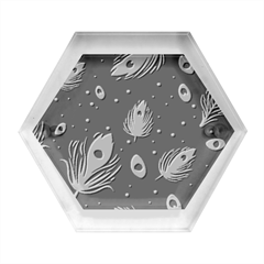 Feather, Bird, Pattern, Hexagon Wood Jewelry Box