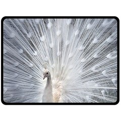 White Feathers, Animal, Bird, Feather, Peacock Fleece Blanket (large)