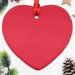 Pink, Color, Background, Monochromic, Minimalism Heart Ornament (two Sides)