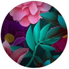 Flowers, Mate, Pink, Purple, Stock Wall Wooden Bottle Opener (round)