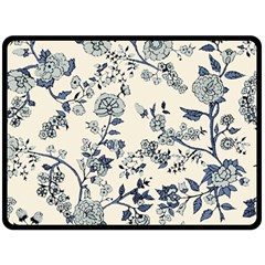 Blue Vintage Background, Blue Roses Patterns Fleece Blanket (large)