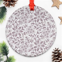 Retro Floral Texture, Beige Floral Retro Background, Vintage Texture Round Ornament (two Sides)
