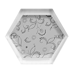Retro Floral Texture, Light Brown Retro Background Hexagon Wood Jewelry Box
