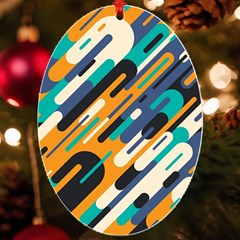 Abstract Rays, Material Design, Colorful Lines, Geometric Uv Print Acrylic Ornament Oval
