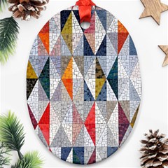 Mosaic, Colorful, Rhombuses, Pattern, Geometry Ornament (oval)