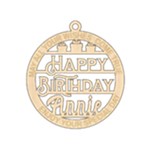 Personalized Happy Birthday Wood Ornament Wood Ornament Front