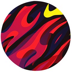 Abstract Fire Flames Grunge Art, Creative Wooden Bottle Opener (round)