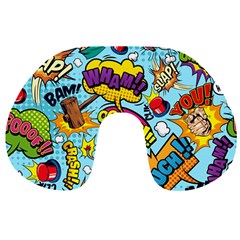 Graffiti Word Seamless Pattern Travel Neck Pillow