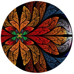 Fractals, Floral Ornaments, Rings Wooden Bottle Opener (round)