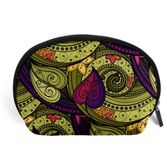 Green Paisley Background, Artwork, Paisley Patterns Accessory Pouch (large)