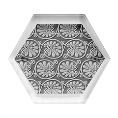 Yellow Floral Pattern Floral Greek Ornaments Hexagon Wood Jewelry Box