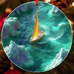 Dolphin Swimming Sea Ocean Uv Print Acrylic Ornament Round