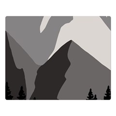 Mountain Wolf Tree Nature Moon Two Sides Premium Plush Fleece Blanket (large)