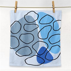 Boho Blue Deep Blue Artwork Face Towel