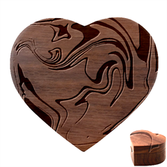 Mint Background Swirl Blue Black Heart Wood Jewelry Box