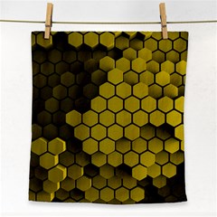 Yellow Hexagons 3d Art Honeycomb Hexagon Pattern Face Towel