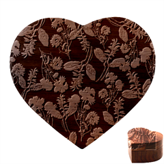 Flowers Pattern Art Floral Texture Heart Wood Jewelry Box