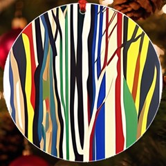 Abstract Trees Colorful Artwork Woods Forest Nature Artistic Uv Print Acrylic Ornament Round