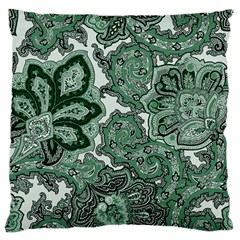 Green Ornament Texture, Green Flowers Retro Background Large Cushion Case (two Sides)