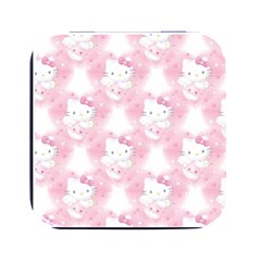 Hello Kitty Pattern, Hello Kitty, Child, White, Cat, Pink, Animal Square Metal Box (black)