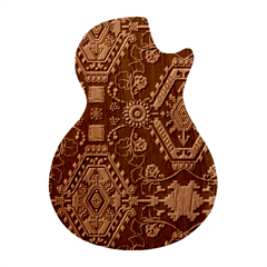 Pattern, Ornament, Motif, Colorful Guitar Shape Wood Guitar Pick Holder Case And Picks Set